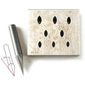 Blocco per castoni a marquise grande da 14mm x 7mm a 21mm x 10.5mm, rapporto 50%, 8 fori, 17 gradi
