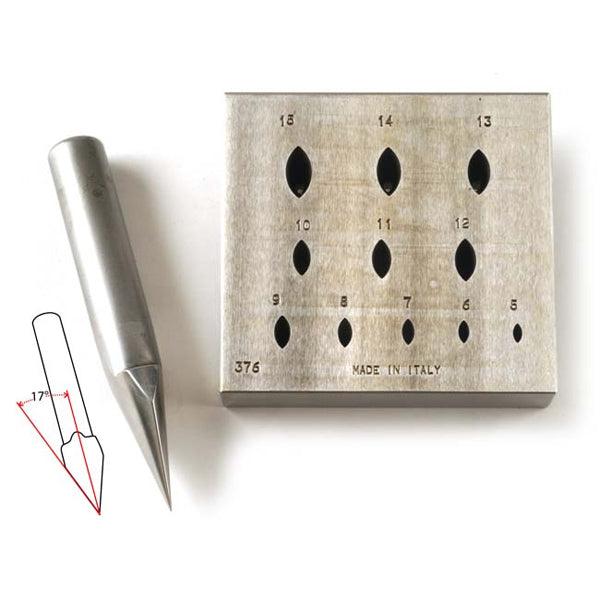 Marquise Bezel Block Small 4mm x 2mm to 14mm x 7mm 50% Ratio-11 Holes 17 Degree - Otto Frei