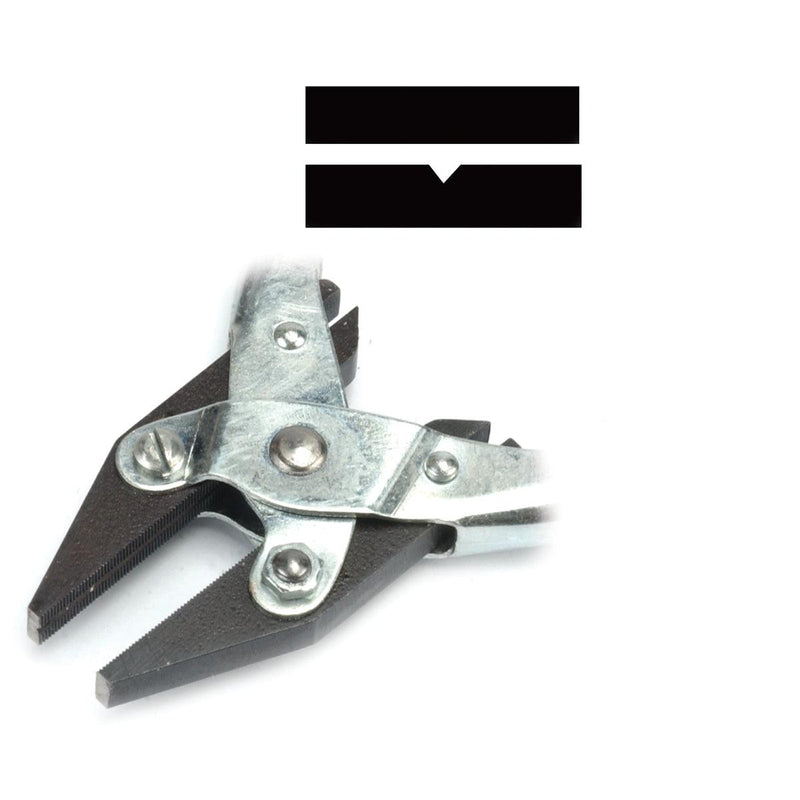 Maun Parallel Pliers Flat Nose Serrated Jaw with V Slot -Made in England - Otto Frei