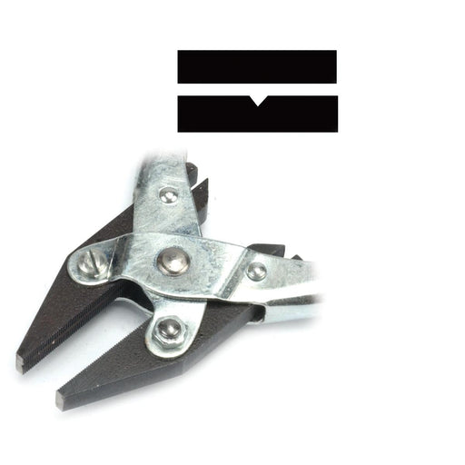 Maun Parallel Pliers Flat Nose Serrated Jaw with V Slot -Made in England - Otto Frei