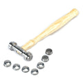Martillo texturizador de metal con nueve puntas intercambiables