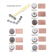 Metal Texturing Hammer With Nine Interchangeable Tips - Otto Frei
