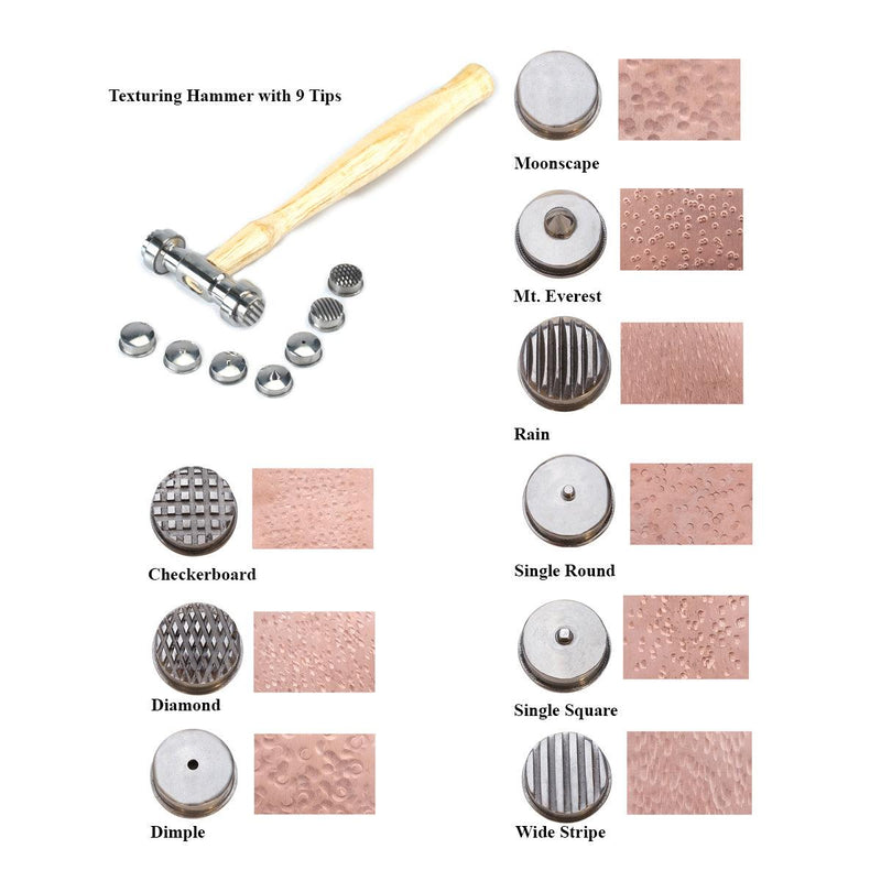 Metal Texturing Hammer With Nine Interchangeable Tips - Otto Frei