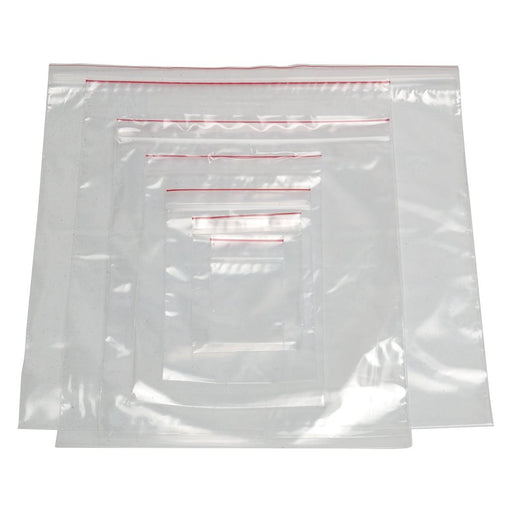 Minigrip Red Line Reclosable Plastic Bags - 2-Mil Thick Clear - Otto Frei