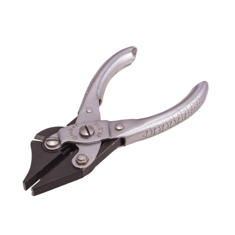 Narrow Flat Nose with Side Cutter Serrated Jaw With V Slot Parallel Pliers - Otto Frei