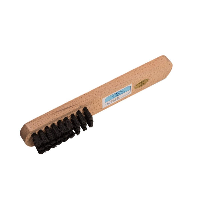 Natural Black Bristles 3 Rows Washout Extra-Stiff Brush 1-7/8" x 3/8" With Wood Handle - Otto Frei