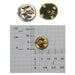 Nickel Plated Brass & Gold Plated Brass 10mm Military Clutch Backs Grip Fasteners-Packs of 12 - Otto Frei