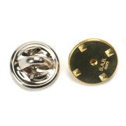 Nickel Plated Brass & Gold Plated Brass 10mm Military Clutch Backs Grip Fasteners-Packs of 12 - Otto Frei