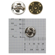 Nickel Plated Brass & Gold Plated Brass 12mm Military Clutch Backs Grip Fasteners-Packs of 12 - Otto Frei