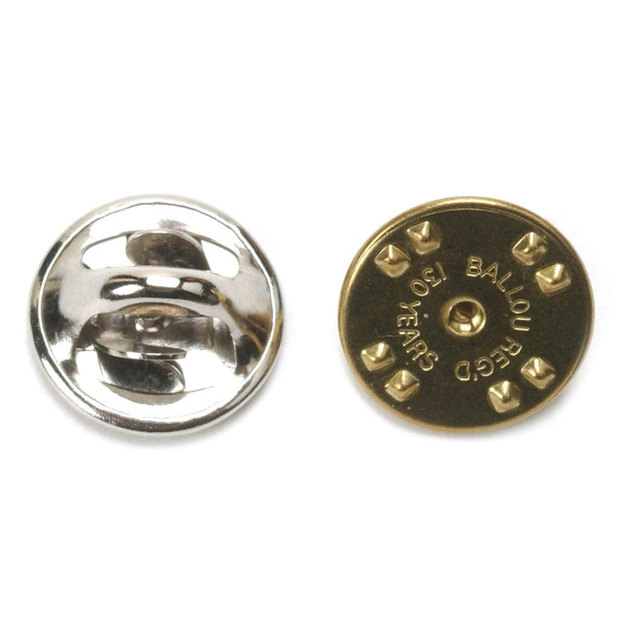 Nickel Plated Brass & Gold Plated Brass 12mm Military Clutch Backs Grip Fasteners-Packs of 12 - Otto Frei