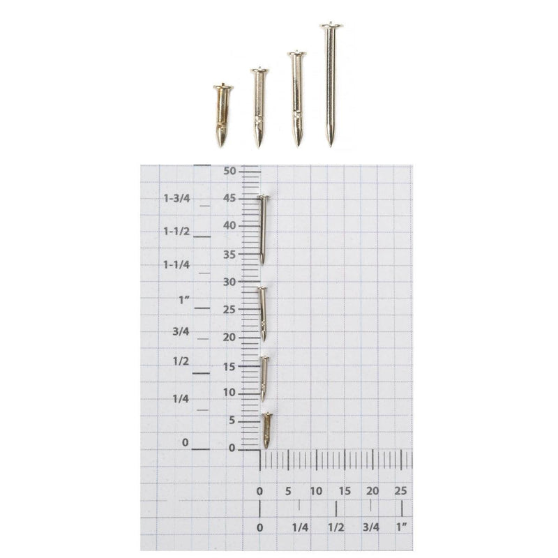 Nickel Silver 0.045" Diameter Tie Tack Pinched Posts - Packs of 12 - Otto Frei