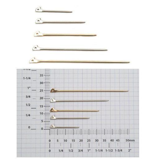 Nickel Silver & Yellow Plated Pinstems - Packs of 12 - Otto Frei