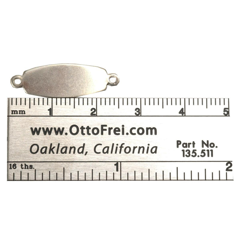 Nickel Silver Shapes 24 Gauge Connection Oval 1" x 5/16" Pack of 6 - Otto Frei