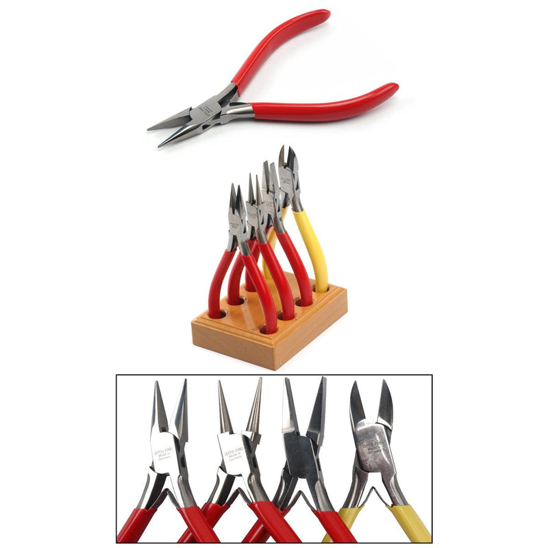 Otto Frei 5-1/8" Mirror Polished Pliers - Kit of 4 on Wood Stand - Otto Frei