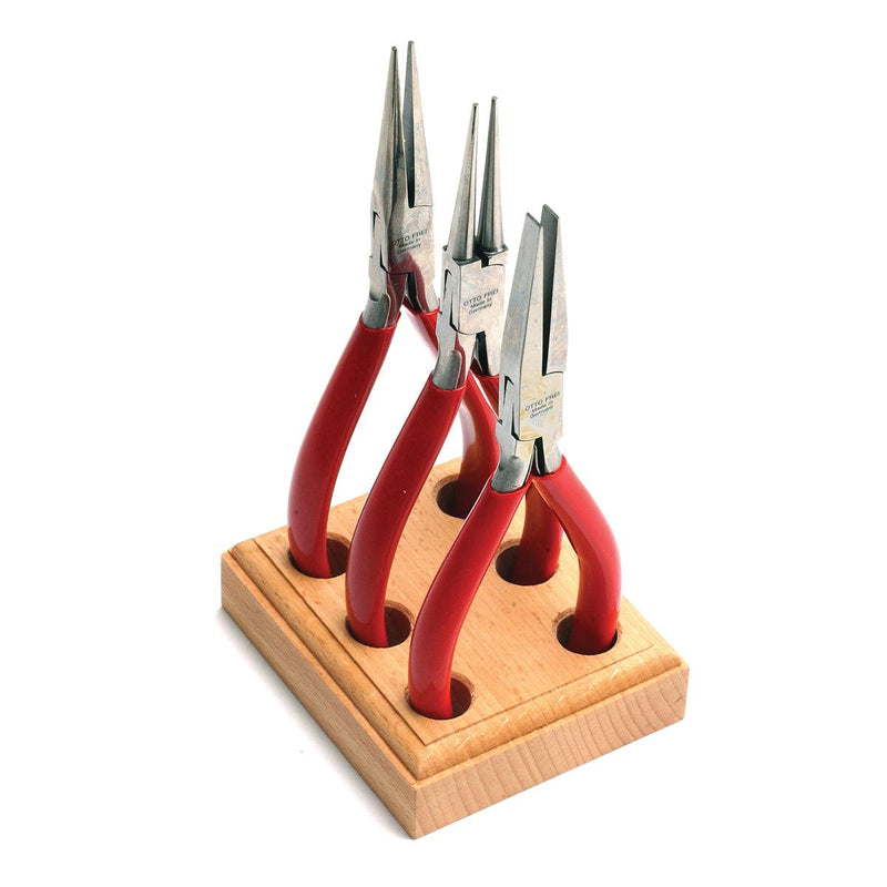 Otto Frei 5-3/4" Mirror Polished Long Pliers - Kit of 3 on Wood Stand - Otto Frei