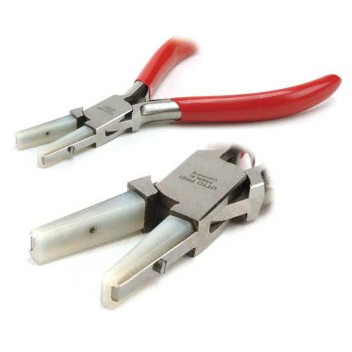 Otto Frei Mirror Polished Flat Nose 7 mm Wide Nylon Jaws Pliers-5-1/2" - Otto Frei