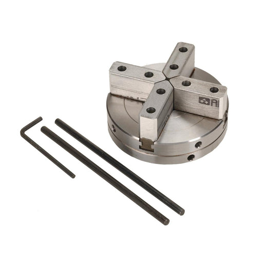 Otto Frei TAIG Micro Lathe 4 Jaw Chuck 3-1/4" Diameter Scroll Chuck w/Reversible Aluminum Soft Jaws - Otto Frei