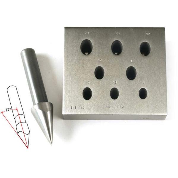 Oval Bezel Block Large 14mm x 10.5mm to 21mm x 15.75mm 75% Ratio-8 Holes 17 Degree - Otto Frei