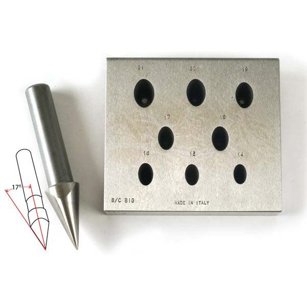 Oval Bezel Block Large Narrow 60% Ratio 8-Hole 17° | Italian Steel ...