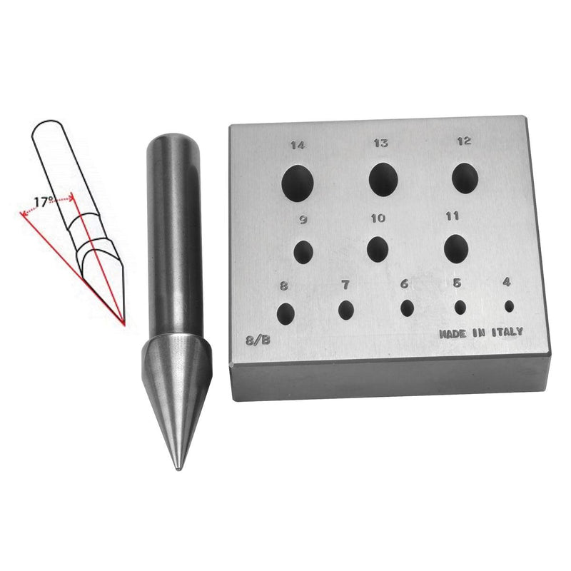 Oval Bezel Block Small-4mm x 3mm to 14mm x 10.5mm  75% Ratio-11 Holes 17 Degree - Otto Frei