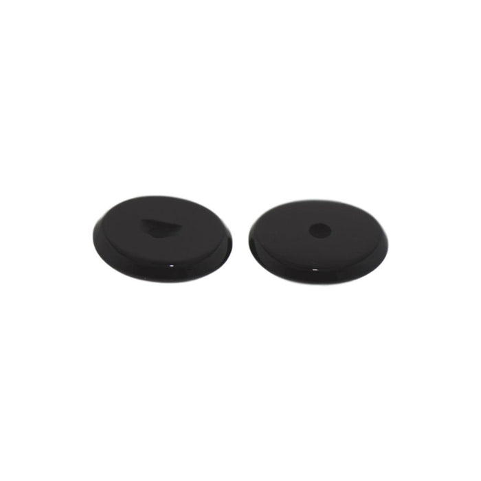 Oval Buff Top Double Bevel Genuine Black Onyx With Hole - Otto Frei
