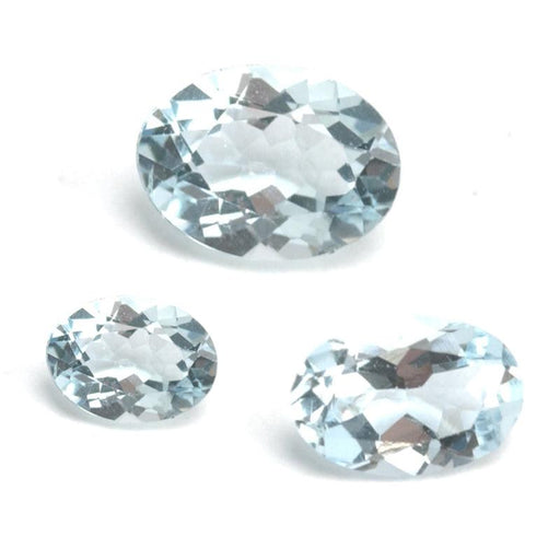 Oval facettierter echter Aquamarin