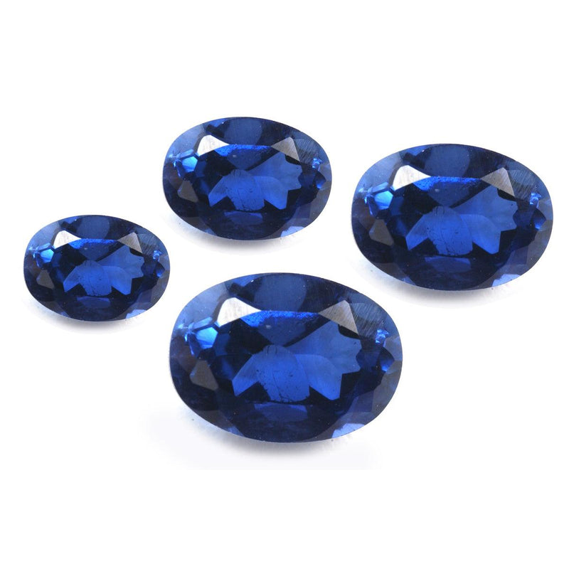 Oval Faceted Lab-Created Blue Sapphire - Otto Frei