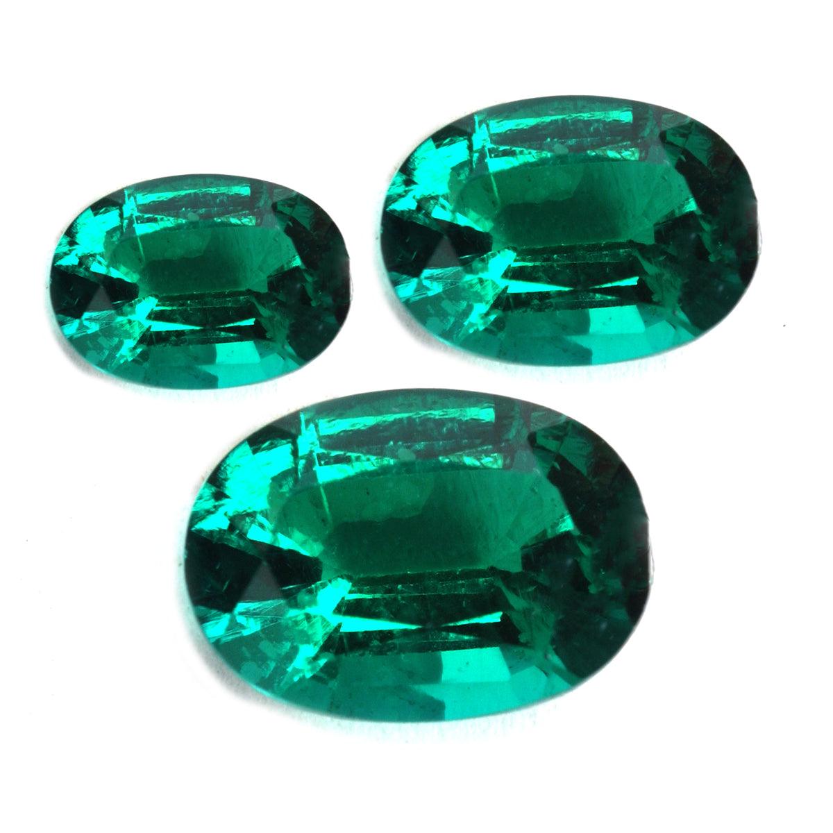Oval Faceted Lab-Created Emerald | Synthetic Beryl Gemstone: Otto Frei