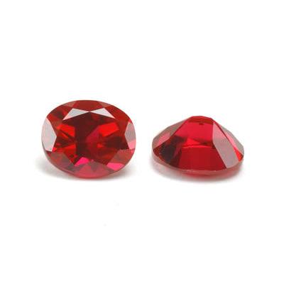 Oval Faceted Lab-Created Ruby - Otto Frei