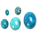 Oval Genuine Turquoise Cabochon (With Matrix) - 5x3mm