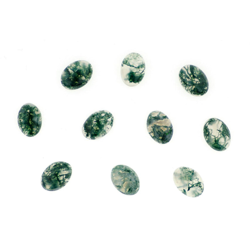 Oval Green Moss Agate Cabochon - Otto Frei