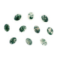 Cabujón de ágata de musgo verde ovalado - 7x5mm