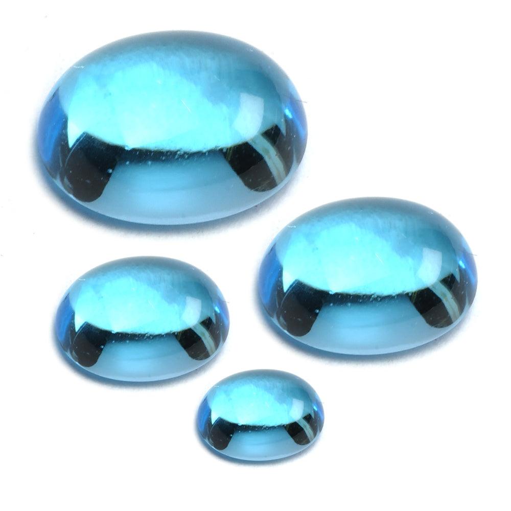 Oval Swiss Blue Topaz Cabochon | Multiple Sizes — Otto Frei