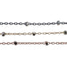 Oxidized Silver, Yellow & Pink Gold Filled Round Cable Chain with Beads 1.1mm - 5 Ft. (60 Inch) Pac - Otto Frei