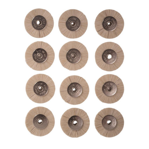 Pack-12 Extra Soft 1" Natural Bristle Brushes-Unmounted With 1/8" Hole - Otto Frei