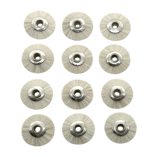 Pack-12 Extra Soft 3/4" Natural Bristle Brushes-Unmounted With 1/8" Hole - Otto Frei