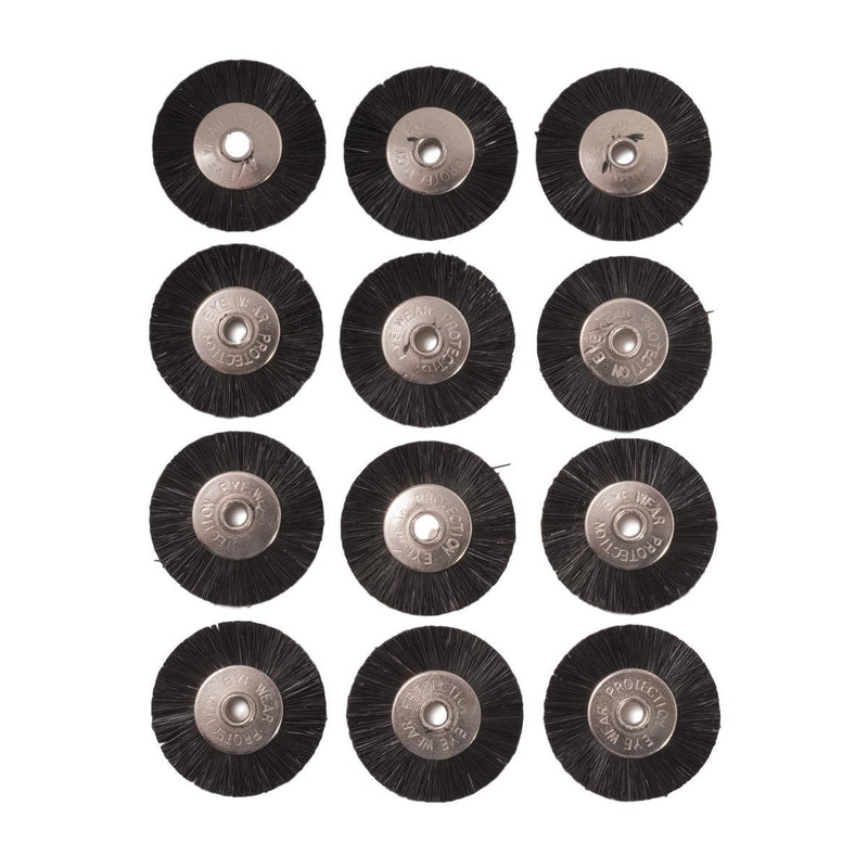 Pack-12 Stiff 1" Natural Bristle Brushes-Unmounted With 3/32" Hole - Otto Frei