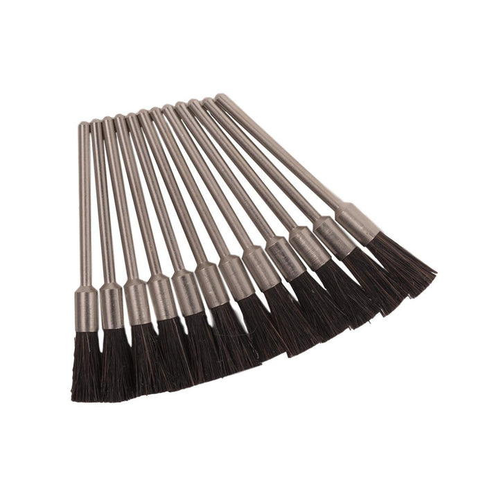 Pack-12 Supra ME Stiff 1/2" Trim Natural Bristle End Brushes-Mounted on 3/32" Shanks - Otto Frei