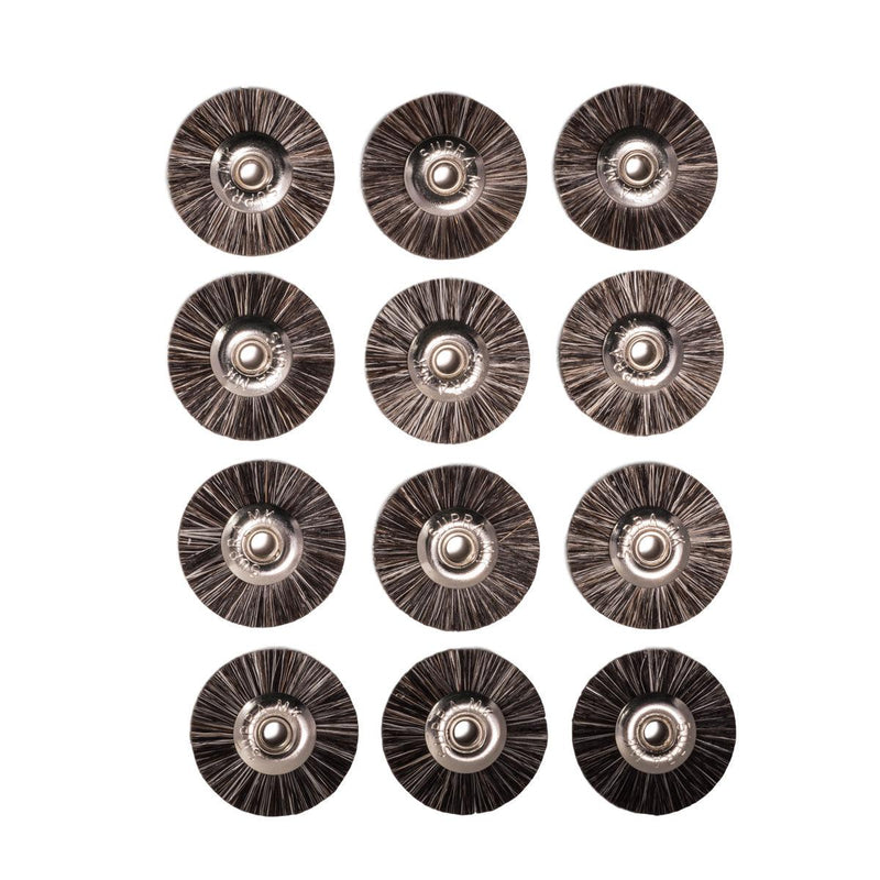 Pack-12 Supra MK 1" Soft Natural Bristle Brushes-Unmounted With 1/8" Hole - Otto Frei