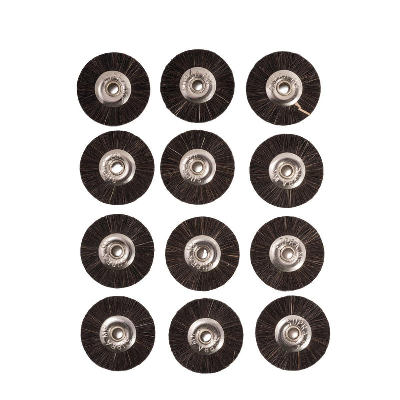 Pack-12 Supra MK Medium 1" Natural Bristle Brushes-Unmounted With 1/8" Hole - Otto Frei