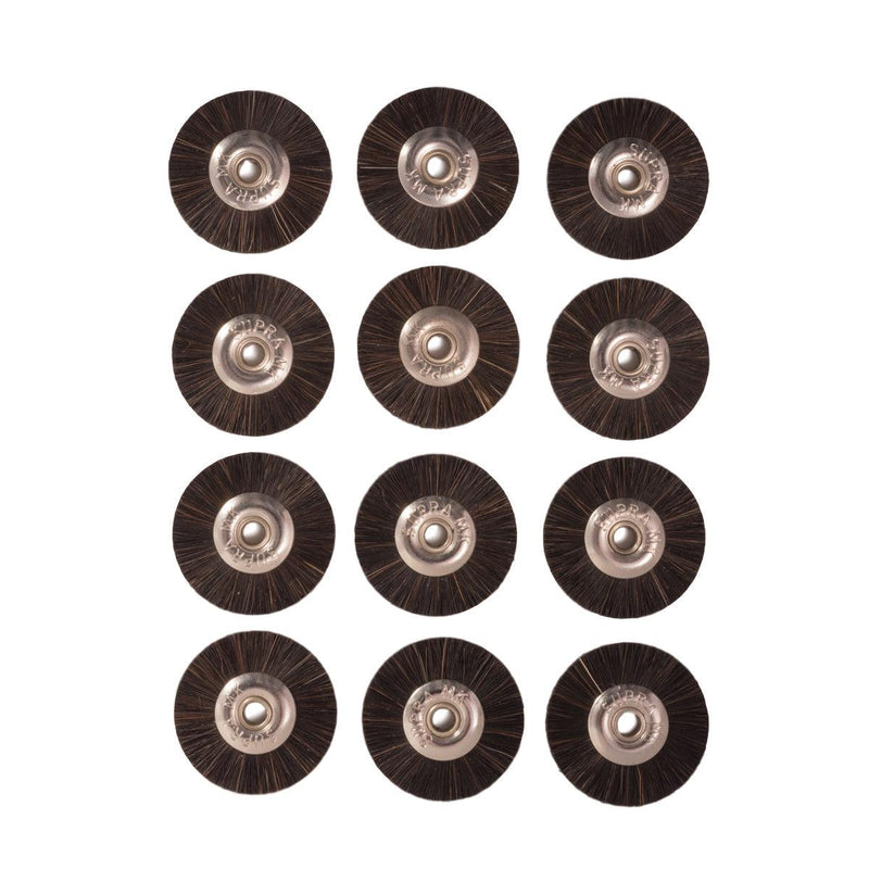 Pack-12 Supra MK Stiff 1" Natural Bristle Brushes-Unmounted With 1/8" Hole - Otto Frei