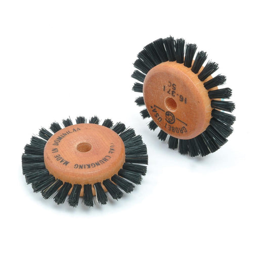 Pack-3 Black Bristle Brush 1-Row 2" Diameter With 1-1/4" Wood Hub - Otto Frei