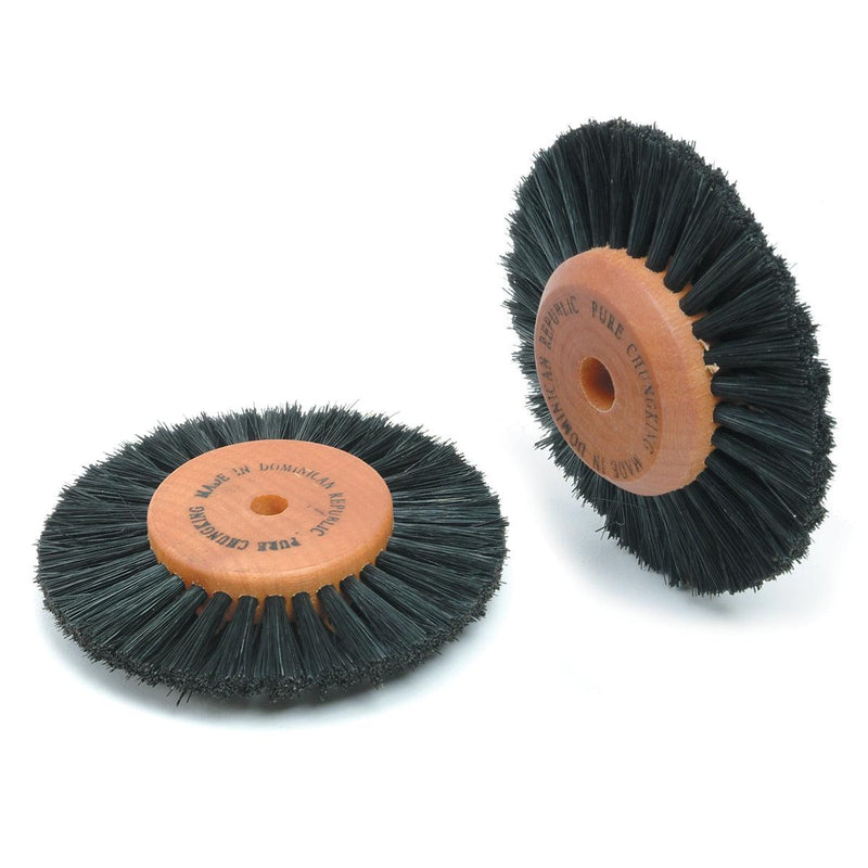 Pack-3 Black Bristle Brush 2 Row 2-5/8" Diameter With Wood Hub - Otto Frei