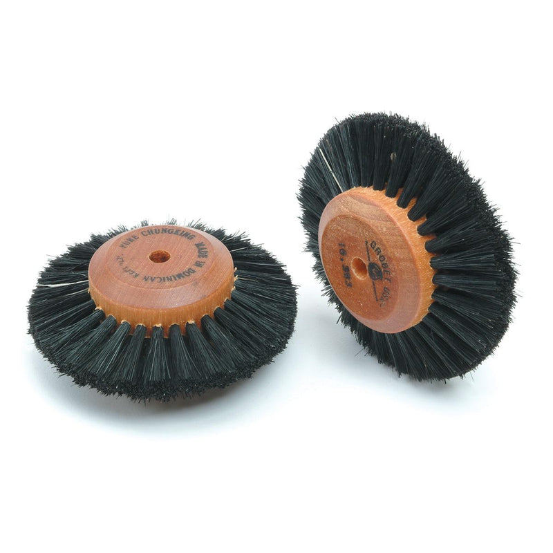 Pack-3 Black Bristle Brush 4 Row 3" Diameter With 1-1/2" Wood Hub - Otto Frei