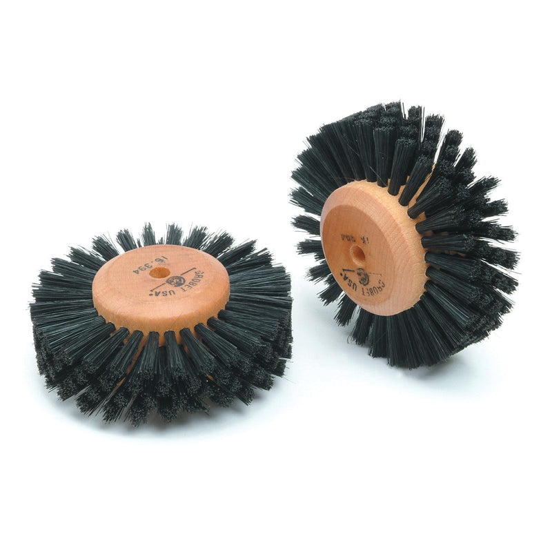 Pack-3 Black Bristle Brush 4 Row 3" Diameter With 1-5/8" Wood Hub - Otto Frei
