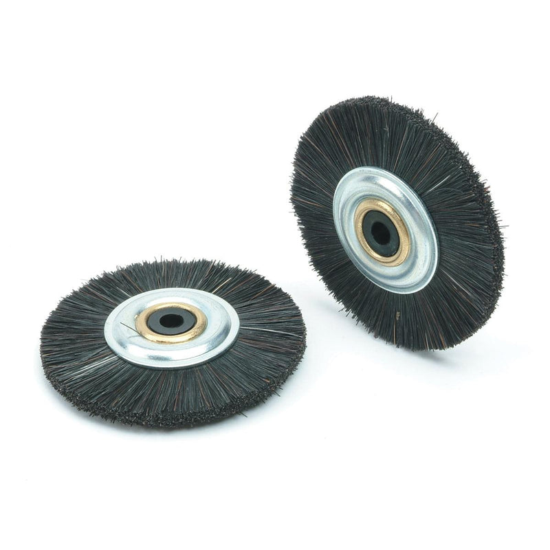 Pack-3 Grobet Black Bristle Brush 1-3/4" on Steel Hub-3/8" Trim - Otto Frei
