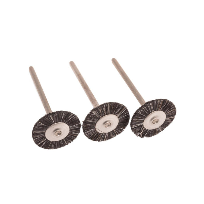 Pack-3 Robinson Soft 3/4" Thin Single Row Natural Bristle Brushes-Mounted On 3/32" Shanks - Otto Frei