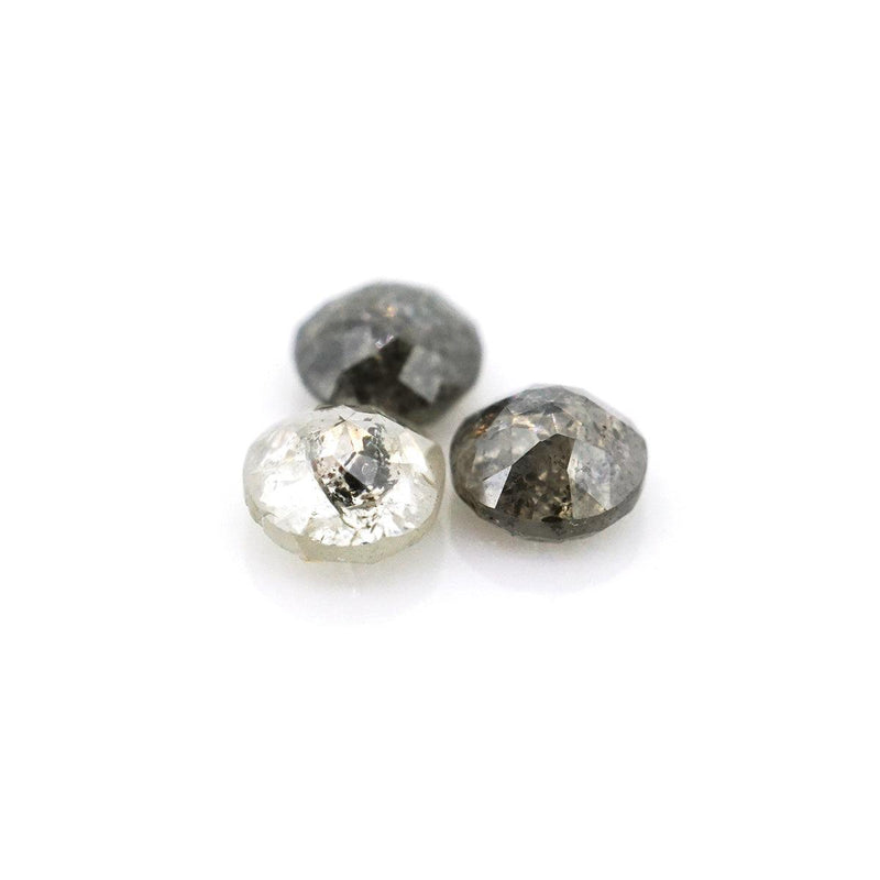 Pack-3 Rock Deco Natural Rose Cut Diamonds-3mm Grey - Otto Frei