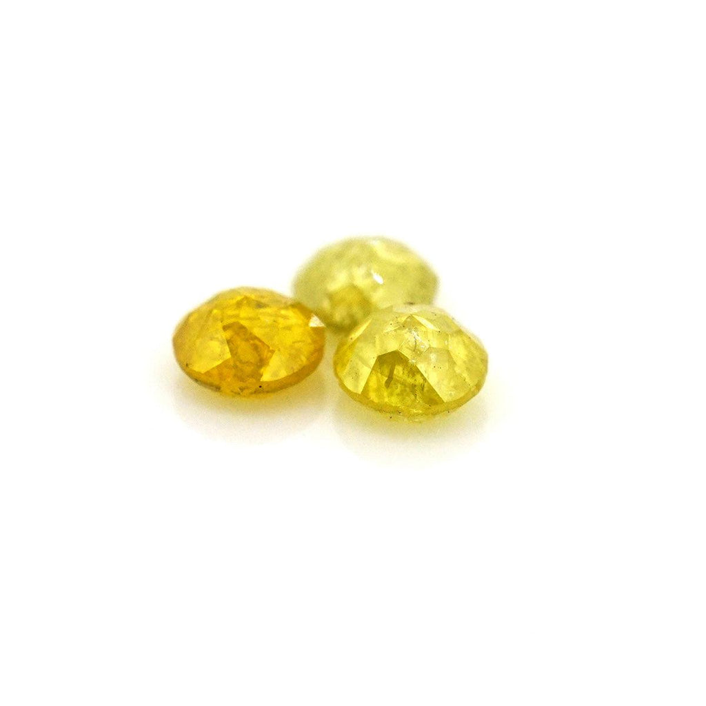 3mm Yellow Natural Rose Cut Diamonds, Pack of 3 | Rock Deco — Otto