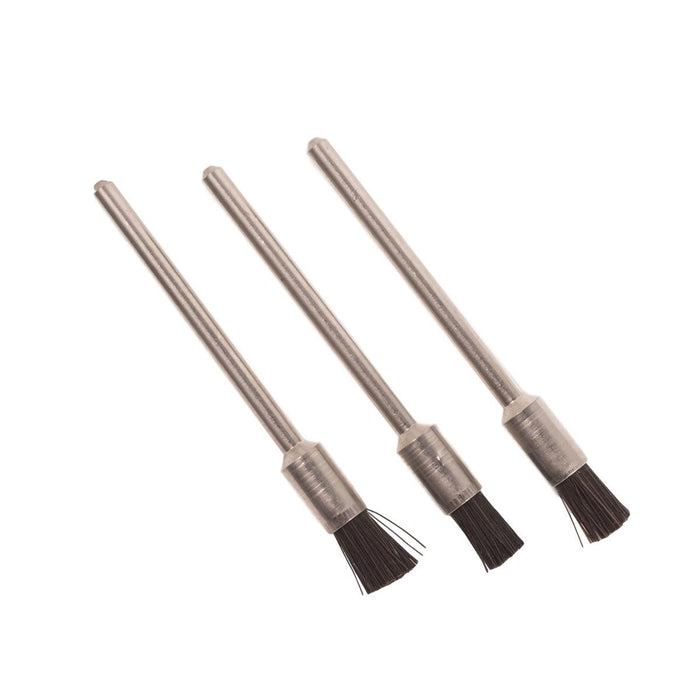 Pack-3 Supra ME Stiff 1/4" Trim Natural Bristle End Brushes-Mounted on 3/32" Shanks - Otto Frei